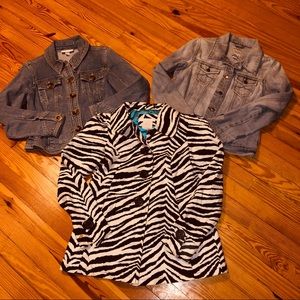 Zebra print jacket & Jean jackets